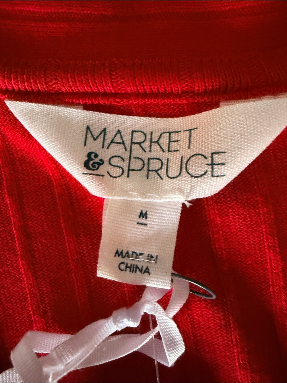 NWT Market & Spruce Red Button Front V Neck Short Sleeve stretchy MIDI Dress, M - Picture 5 of 10